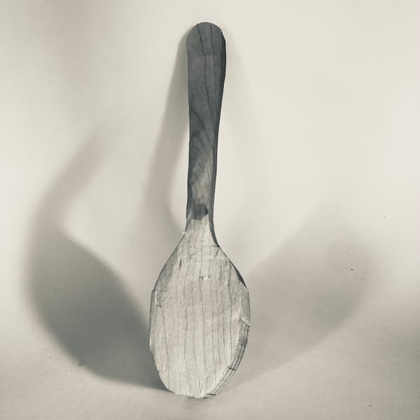 Half-finished spoon carving